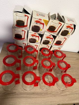 Tazas Duralex Yoplait Vasos Vidrio Rojo