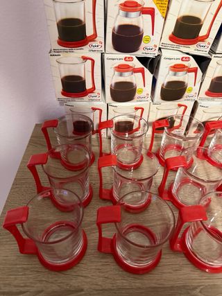 Tazas Duralex Yoplait Vasos Vidrio Rojo