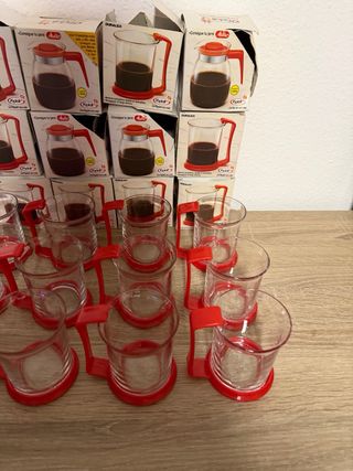 Tazas Duralex Yoplait Vasos Vidrio Rojo