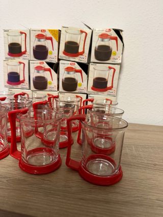Tazas Duralex Yoplait Vasos Vidrio Rojo
