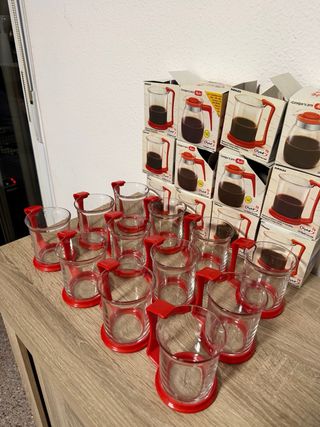 Tazas Duralex Yoplait Vasos Vidrio Rojo