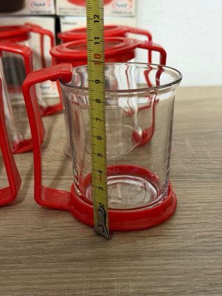 Tazas Duralex Yoplait Vasos Vidrio Rojo