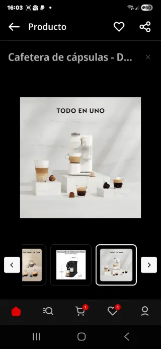 Cafetera DeLonghi Nespresso Lattissima