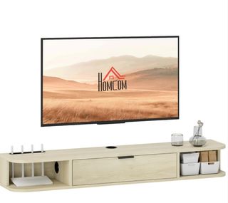 Mueble TV Flotante Cajón Madera Claro