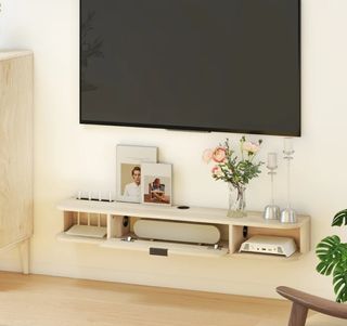 Mueble TV Flotante Cajón Madera Claro