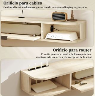 Mueble TV Flotante Cajón Madera Claro