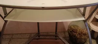 Mesa escritorio cristal y metal