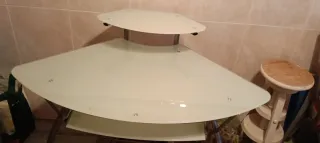 Mesa escritorio cristal y metal