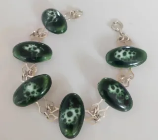 Pulseras Plata de Ley con Piedras Verdes
