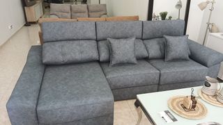 Sofá Chaise Longue Gris con Arcón