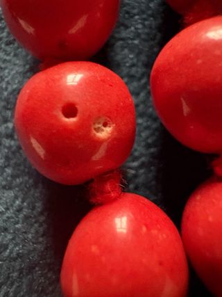 Collana in Corallo Naturale Doppio Filo vintage