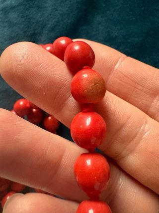 Collana in Corallo Naturale Doppio Filo vintage