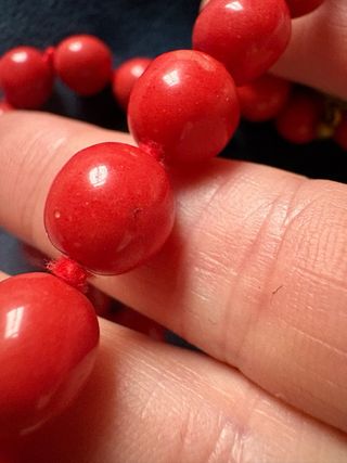 Collana in Corallo Naturale Doppio Filo vintage