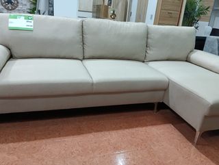 Sofá Chaiselongue Beige Tela