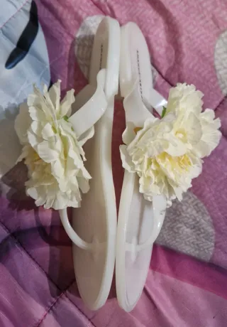 Infradito donna fiore bianco