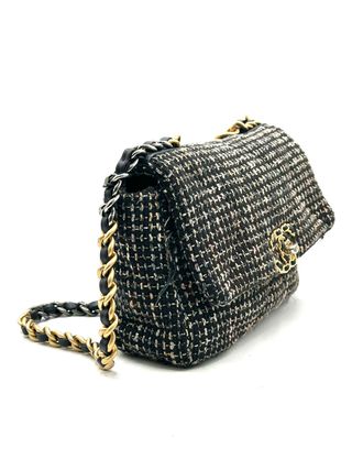 Bolso Chanel 19 Tweed Dorado y Plateado
