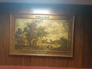 Cuadro antiguo paisaje rural