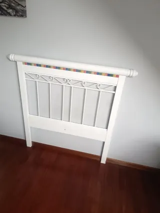 2 cabeceros cama 90 cm madera y metal