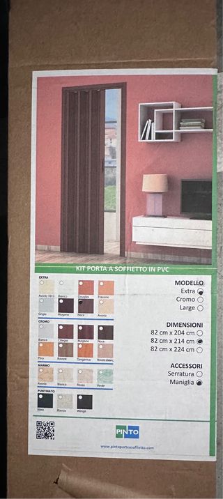 Puerta plegable PVC Pinto