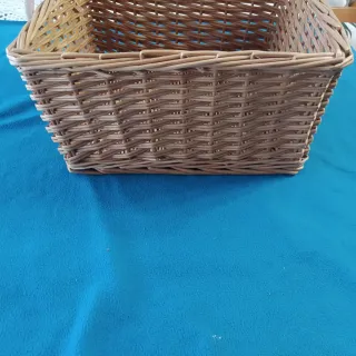 Cesta Mimbre Rectangular Beige/Marrón