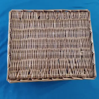 Cesta Mimbre Rectangular Beige/Marrón
