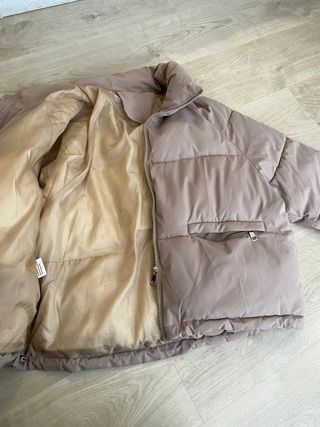 Chaqueta acolchada beige mujer