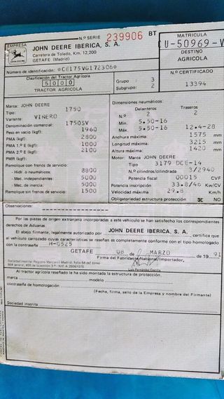 Jhon Deere 1750SV 1991