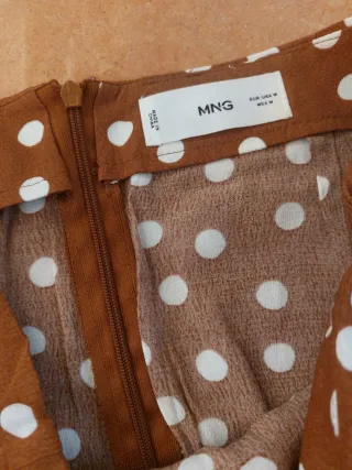 Falda Mango lunares marrón Talla M