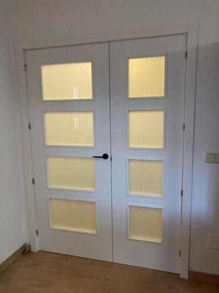 Puertas nuevas de salón con cristal