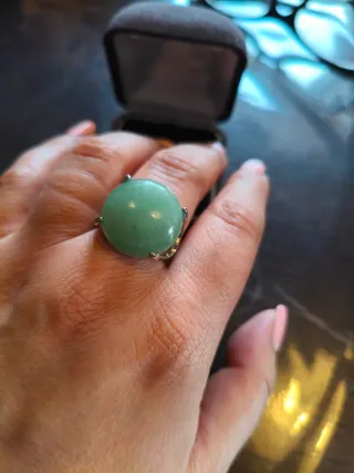 Anello pietra dura verde