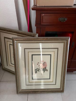 Marco de cuadro dorado y plateado