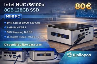 •Intel NUC i36100u 8GB 128GB SSD Mini PC•