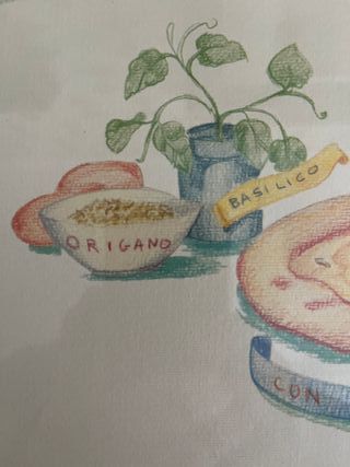 Cuadro Cocina Pizza Carbonara Mozzarella 54x74