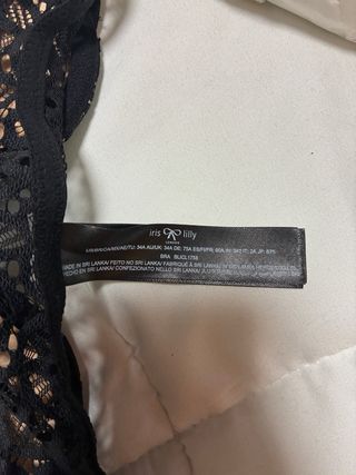 Sujetador push-up encaje negro y beige