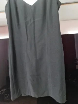 Abito donna nero con inserto bianco