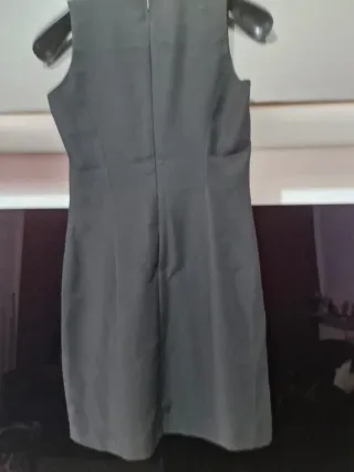 Abito donna nero con inserto bianco