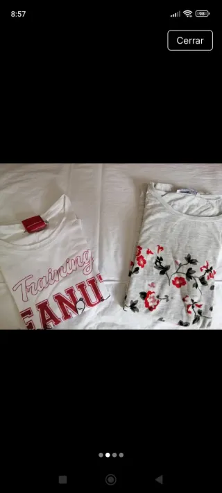 Camisetas blancas y rosas con estampados