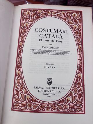 Costumari Català. 5 volúmenes.