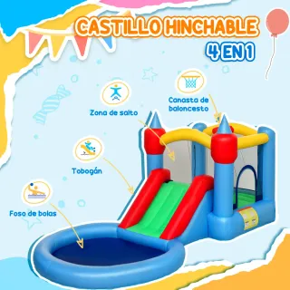 Castillo Hinchable con Tobogán y Foso