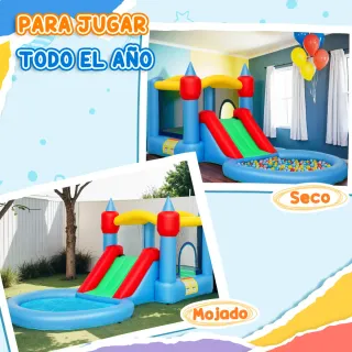 Castillo Hinchable con Tobogán y Foso