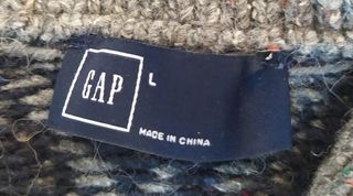 Jersey Gap de Algodón, Azul Gris Blanco