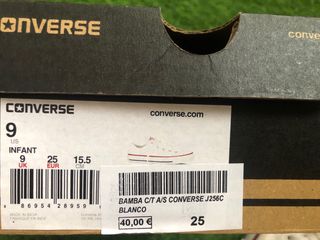 Converse Blancas Niña Talla 25