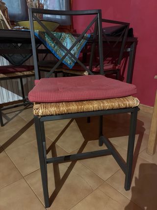Mesa de comedor cristal y metal