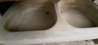Fregadero doble de mármol macizo