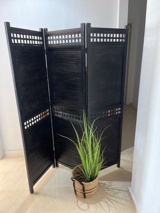 Biombo madera oscura