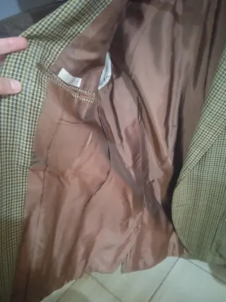 Giacca uomo a quadri beige e marrone