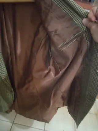 Giacca uomo a quadri beige e marrone