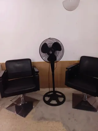 2 Sillas Peluquería + Ventilador