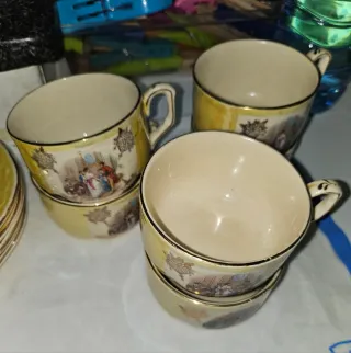 6 Tazas y Platos Porcelana Estilo Inglés