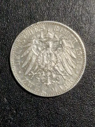 Moneda 2 Marcos 1901 Berlín